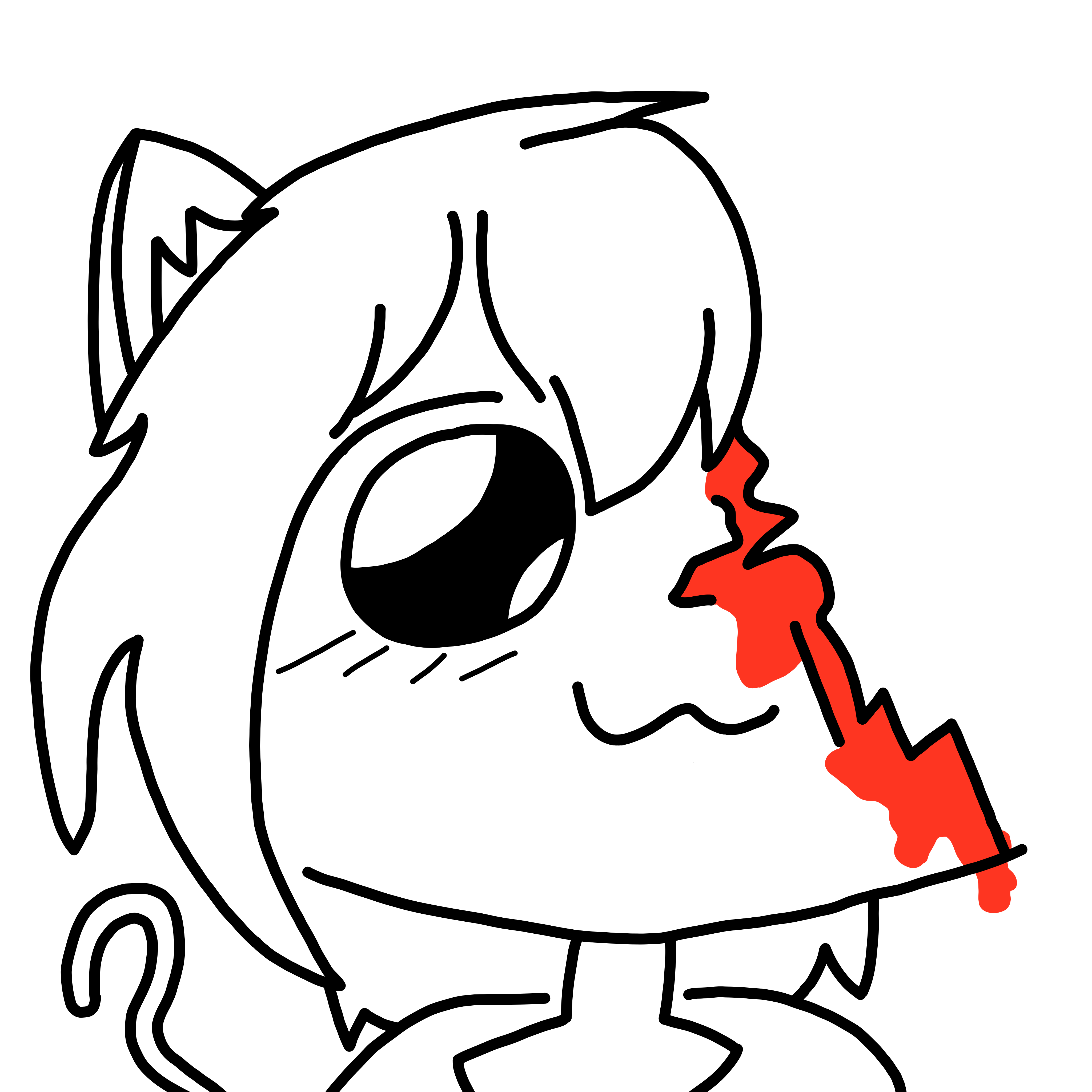 Profile picture. A girl with long hair. Half her is face missing. She is smiling. Aside from the blood the picture is in black and white. Drawn by Kyodo.